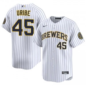 #45 Abner Uribe Game-Day Men Baseball Jersey | MIL Brewers White Fan Gear 17819035
