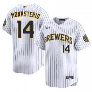 Milwaukee Andruw Monasterio #14 White Men Baseball Jersey | 2026 Season Professional 62601198