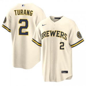 #2 Brice Turang Game-Day Men Baseball Jersey | Milwaukee Brewers Cream Fan Gear 93151271