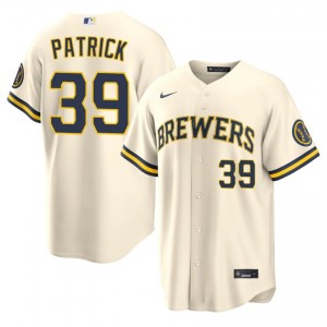 Cream Chad Patrick #39 Milwaukee Brewers Baseball Stitched Jersey | Replica Men Fit 92060837