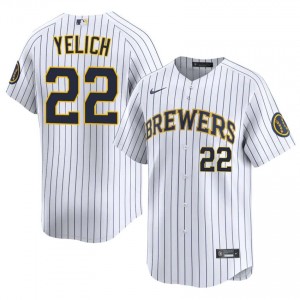 Christian Yelich #22 Brewers Baseball Jersey | Limited Men White Embroidery Edition 56512427
