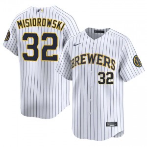 White Jacob Misiorowski #32 Brewers Baseball Stitch Jersey | Official Men Fit 53336241