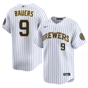 White Jake Bauers #9 Milwaukee Baseball Embroidery Jersey | Game Men Fit 56243061