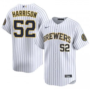 Brewers Kyle Harrison #52 White Men Baseball Jersey | 2026 Season Premium 22455663