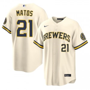 Luis Matos #21 Milwaukee Brewers Baseball Jersey | Pro-Grade Men Cream Stitched Edition 52343127