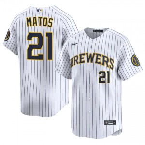 #21 Luis Matos Exclusive Men Baseball Jersey | Milwaukee White Fan Gear 50867502