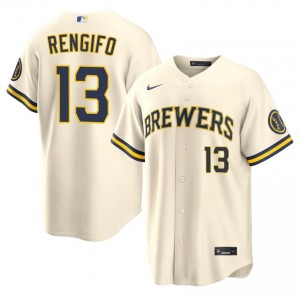 Luis Rengifo #13 Brew Crew Baseball Jersey | Iconic Men Cream Stitched Edition 61176419
