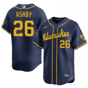 Brewers Aaron Ashby #26 Navy Men Baseball Jersey | 2026 Season Officially Licensed 92061226