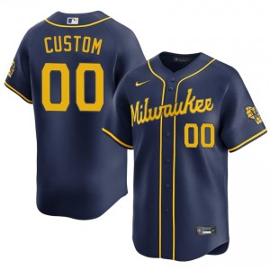 Brewers Custom #00 Navy Men Baseball Jersey | 2026 Season Limited 55063406