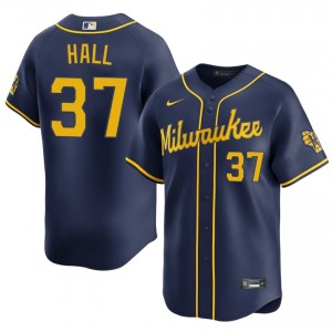 DL Hall #37 Brew Crew Baseball Jersey | Professional Men Navy Embroidery Edition 26921176