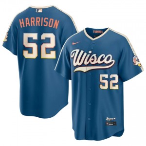 Milwaukee Kyle Harrison #52 Blue Men City Connect Baseball Jersey | 2026 Season Professional 18614635