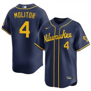 Paul Molitor #4 Brew Crew Baseball Jersey | Pro-Grade Men Navy Stitched Edition 75175928