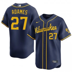 Navy Willy Adames #27 Brewers Baseball Embroidery Jersey | Game Men Fit 56977399