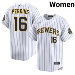 White Blake Perkins #16 Milwaukee Baseball Stitched Jersey | Pro-Grade Women Fit 35592509