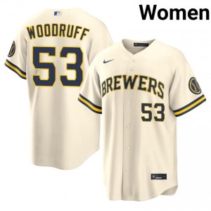 Brandon Woodruff #53 MIL Brewers Baseball Jersey | Limited Women Cream Embroidery Edition 76179896