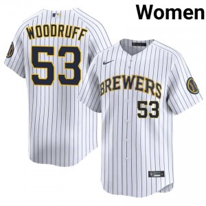 #53 Brandon Woodruff Authentic Women Baseball Jersey | Milwaukee Brewers White Fan Gear 79018120