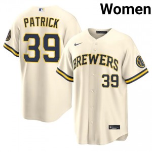 #39 Chad Patrick Exclusive Women Baseball Jersey | Brewers Cream Fan Gear 37378140