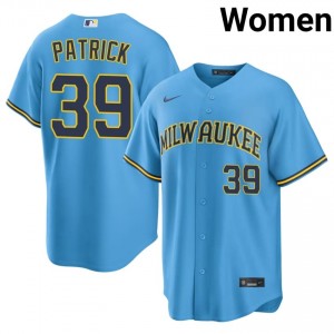 Milwaukee Brewers Chad Patrick #39 Light Blue Women Baseball Jersey | 2026 Season Premium 63980401