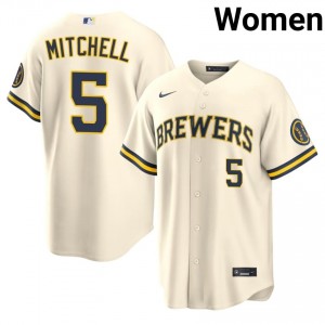 Garrett Mitchell #5 Milwaukee Baseball Jersey | Durable Women Cream Stitched Edition 38814096