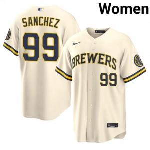 Milwaukee Brewers Gary Sanchez #99 Cream Women Baseball Jersey | 2026 Season Genuine 55051738