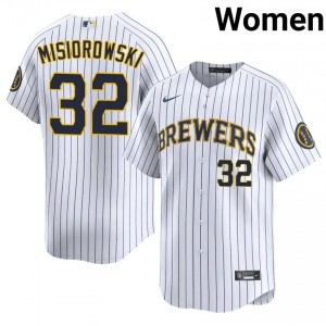 #32 Jacob Misiorowski Pro-Grade Women Baseball Jersey | Brew Crew White Fan Gear 20560856