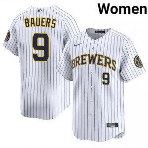 #9 Jake Bauers Premium Women Baseball Jersey | Milwaukee Brewers White Fan Gear 78546110
