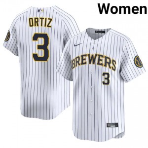 Milwaukee Joey Ortiz #3 White Women Baseball Jersey | 2026 Season MLB 31365777