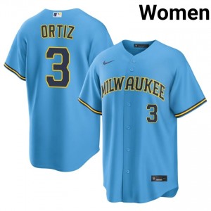 Joey Ortiz #3 Brewers Baseball Jersey | Pro-Grade Women Light Blue Stitched Edition 29080179