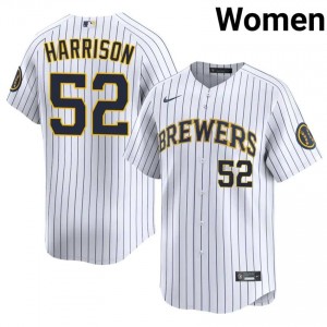 White Kyle Harrison #52 Milwaukee Brewers Baseball Stitched Jersey | Game-Day Women Fit 23908766