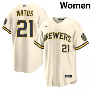 Brewers Luis Matos #21 Cream Women Baseball Jersey | 2026 Season Professional 97203595
