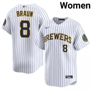Milwaukee Brewers Ryan Braun #8 White Women Baseball Jersey | 2026 Season Officially Licensed 68988943