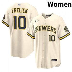 #10 Sal Frelick Authentic Women Baseball Jersey | Brew Crew Cream Fan Gear 67471002