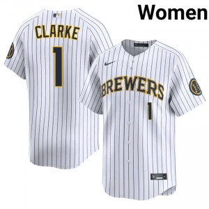 Taylor Clarke #1 Milwaukee Baseball Jersey | Game-Day Women White Stitched Edition 98710004