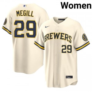 Brew Crew Trevor Megill #29 Cream Women Baseball Jersey | 2026 Season Durable 89712906