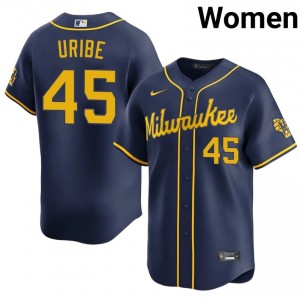 Navy Abner Uribe #45 MIL Brewers Baseball Embroidery Jersey | Game Women Fit 47900731