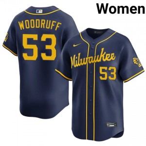 Brewers Brandon Woodruff #53 Navy Women Baseball Jersey | 2026 Season Replica 10569061