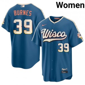 Blue Corbin Burnes #39 Milwaukee Brewers Baseball City Connect Embroidery Jersey | Professional Women Fit 14503300