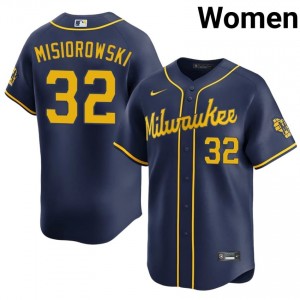 Brewers Jacob Misiorowski #32 Navy Women Baseball Jersey | 2026 Season Classic 75592792