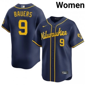 Milwaukee Jake Bauers #9 Navy Women Baseball Jersey | 2026 Season Durable 61892651