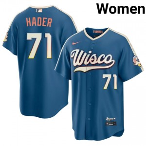 Brewers Josh Hader #71 Blue Women City Connect Baseball Jersey | 2026 Season Official 47831447