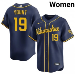 Navy Robin Yount #19 Milwaukee Brewers Baseball Embroidery Jersey | Officially Licensed Women Fit 63267398