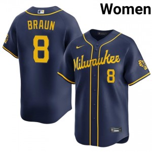 #8 Ryan Braun Authentic Women Baseball Jersey | Milwaukee Navy Fan Gear 47823877