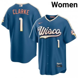 Taylor Clarke #1 Brew Crew City Connect Baseball Jersey | Limited Women Blue Embroidery Edition 98802194