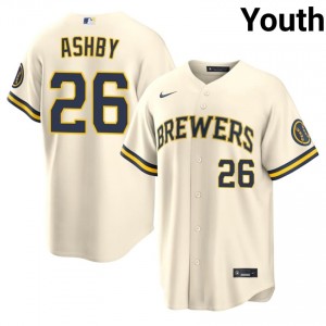 Cream Aaron Ashby #26 Milwaukee Brewers Baseball Embroidery Jersey | Exclusive Youth Fit 57912394