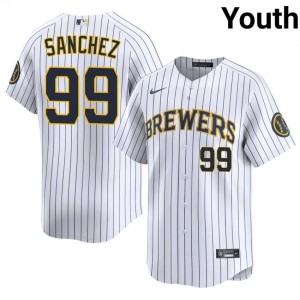 MIL Brewers Gary Sanchez #99 White Youth Baseball Jersey | 2026 Season Iconic 15676031