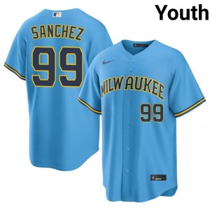 Gary Sanchez #99 Milwaukee Brewers Baseball Jersey | Replica Youth Light Blue Stitched Edition 10495446
