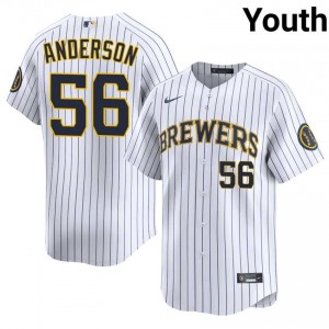 White Grant Anderson #56 Brewers Baseball Stitched Jersey | Pro-Grade Youth Fit 97372395