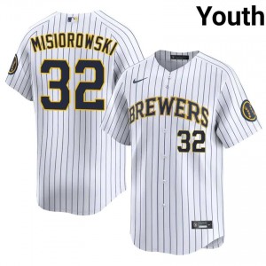 Jacob Misiorowski #32 MIL Brewers Baseball Jersey | Professional Youth White Embroidery Edition 91142324