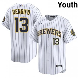 Brewers Luis Rengifo #13 White Youth Baseball Jersey | 2026 Season Pro-Grade 96742003