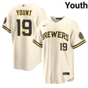 Cream Robin Yount #19 Milwaukee Brewers Baseball Stitched Jersey | Replica Youth Fit 59234414